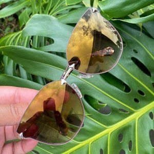 BALMAIN Brown / Gold Mirror Cat Eye Sunglasses, Authentic Made In France